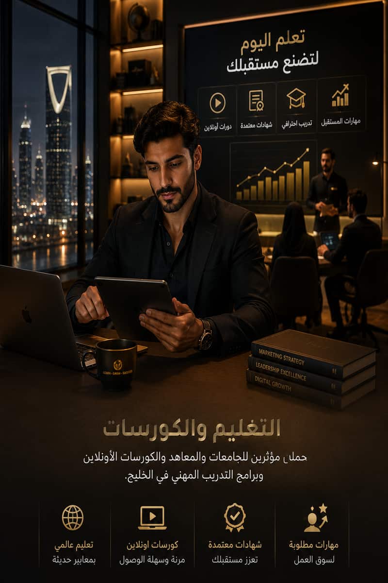 حملات مؤثرين للتعليم والكورسات في الخليج