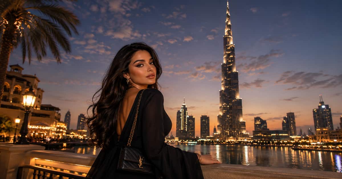 المشهور الإماراتي وتأثيره على الشباب العربي أمام برج خليفة في دبي